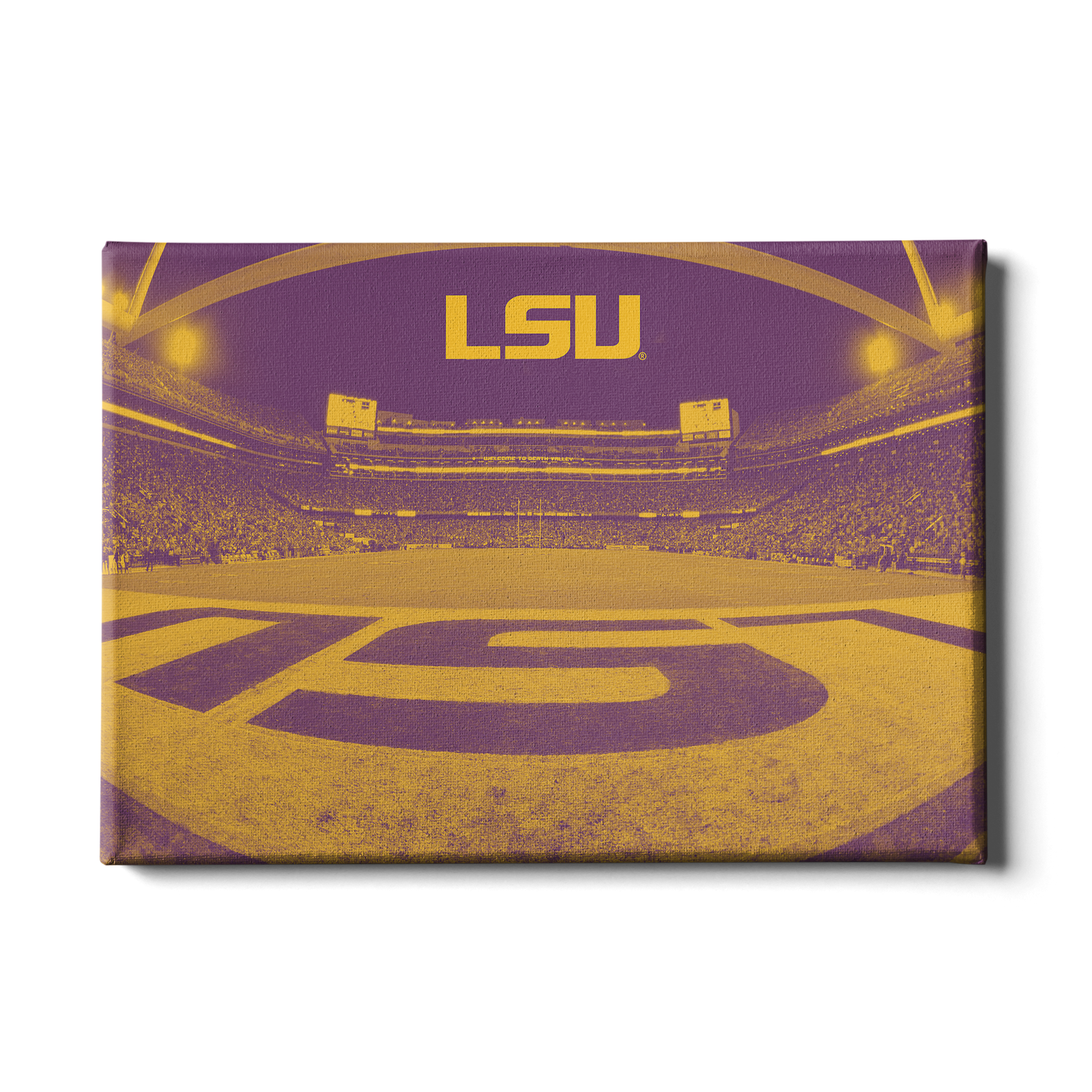 LSU Tigers - Tiger Stadium End Zone Duotone - College Wall Art #Canvas