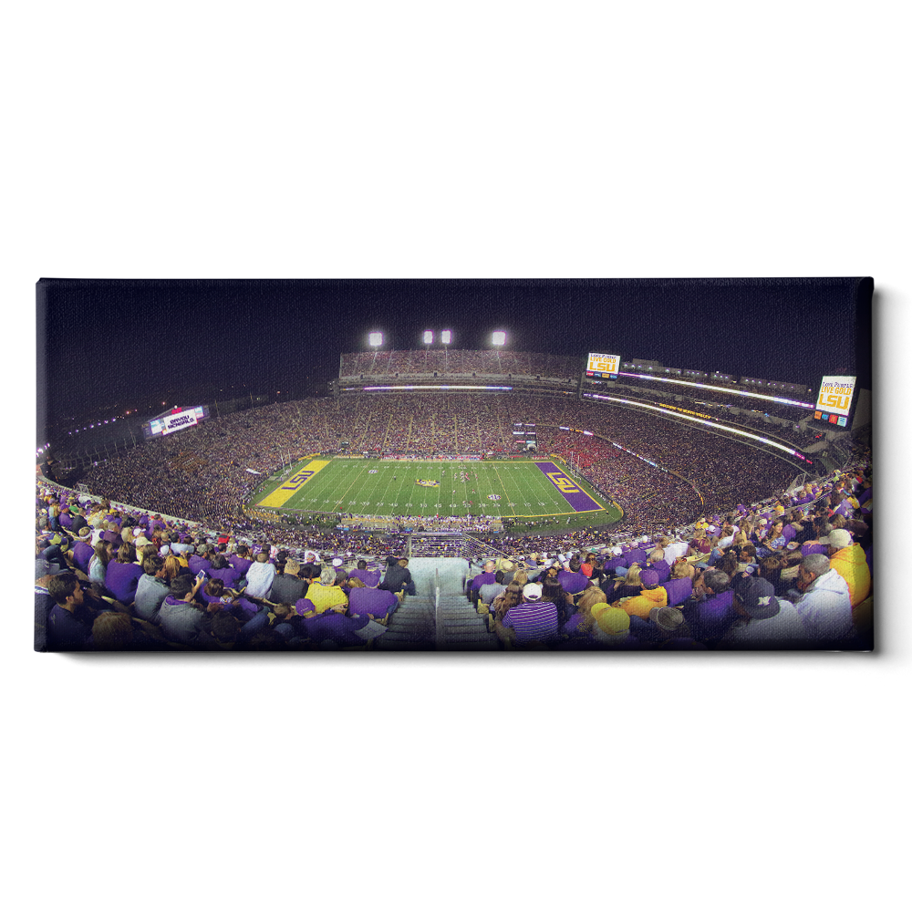 LSU Tigers - Love Purple Live Gold Stadium Pano - College Wall Art #Canvas