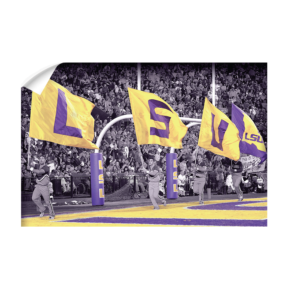 LSU Tigers - LSU Touchdown Flags - College Wall Art #Canvas