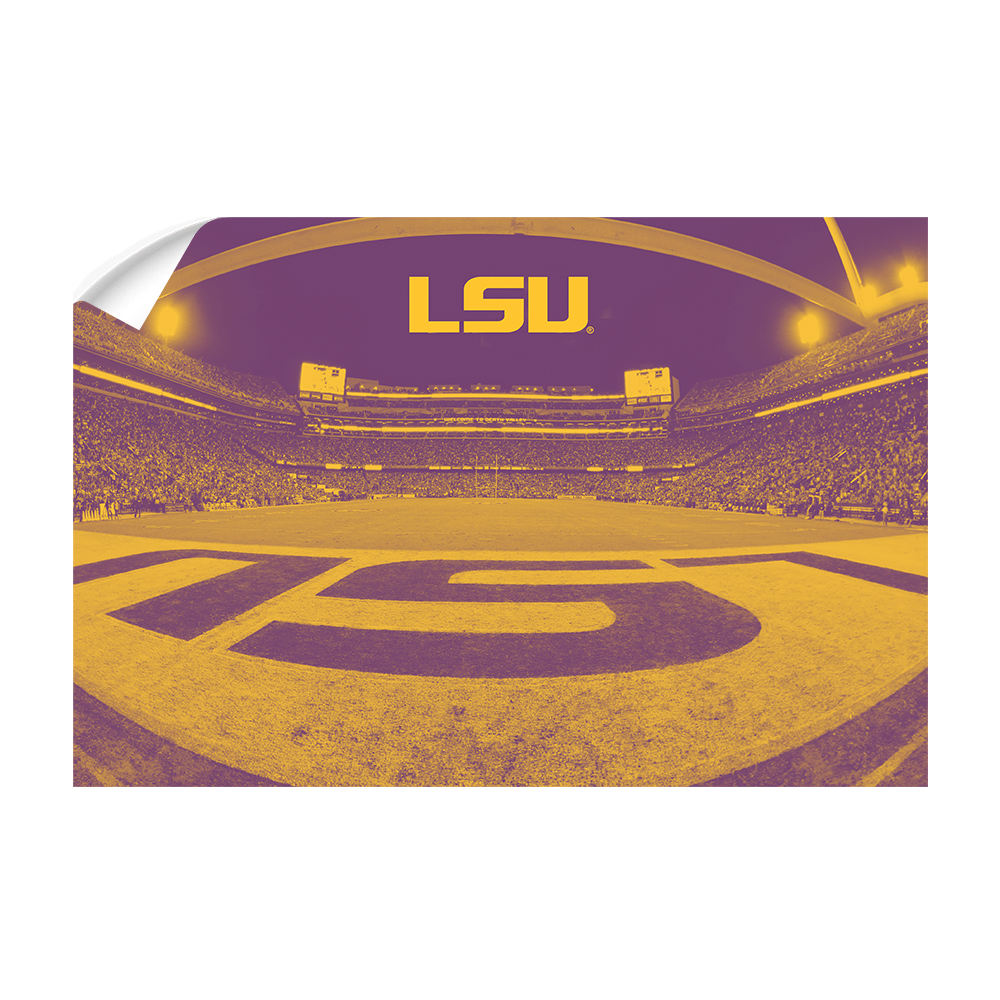 LSU Tigers - Tiger Stadium End Zone Duotone - College Wall Art #Canvas