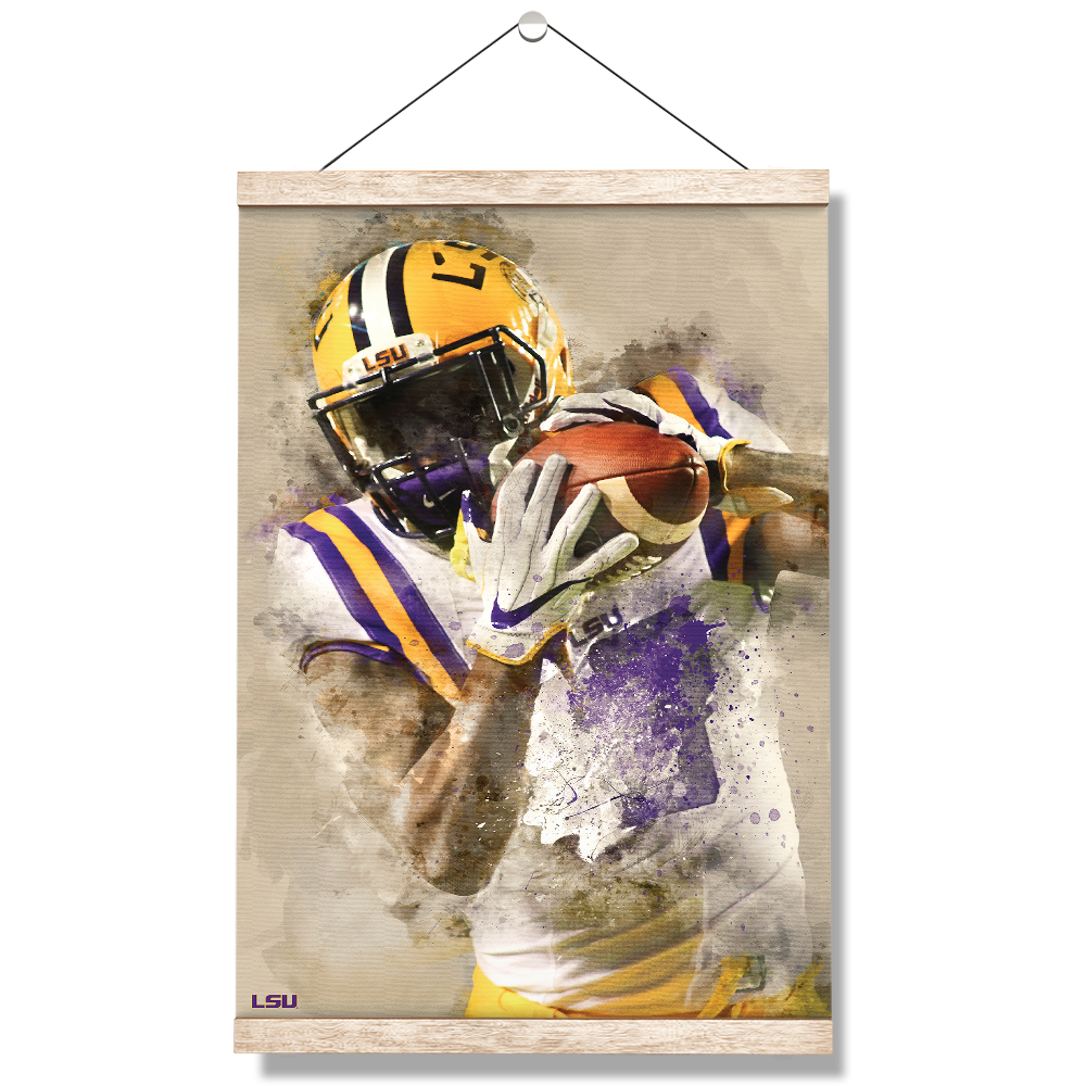 LSU Tigers - LSU Catch Watercolor - College Wall Art #Canvas