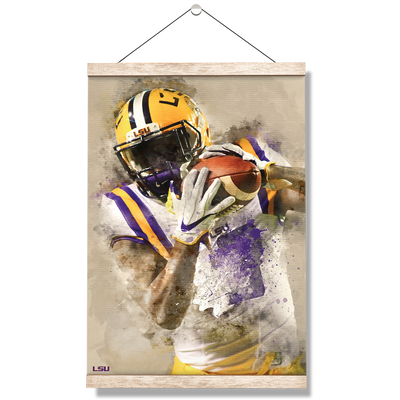 LSU Tigers - LSU Catch Watercolor - College Wall Art #Hanging Canvas