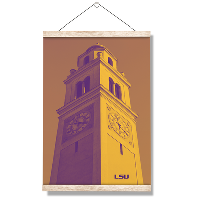 LSU Tigers - Memorial Tower Duotone - College Wall Art #Hanging Canvas
