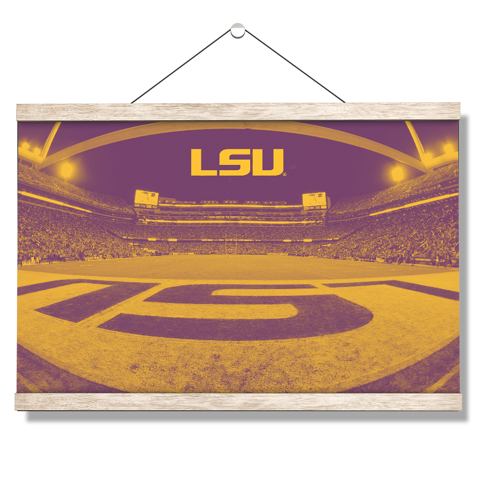 LSU Tigers - Tiger Stadium End Zone Duotone - College Wall Art #Canvas