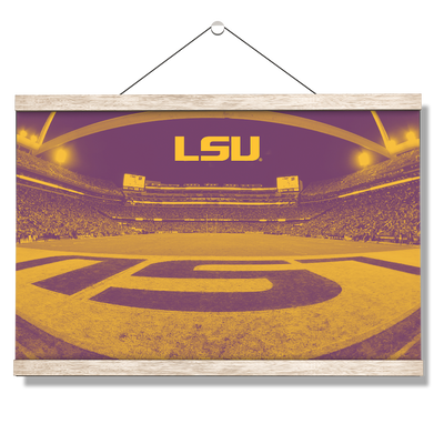 LSU Tigers - Tiger Stadium End Zone Duotone - College Wall Art #Hanging Canvas