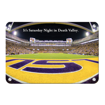 LSU Tigers - It's Saturday Night in Death Valley End Zone - College Wall Art #Metal