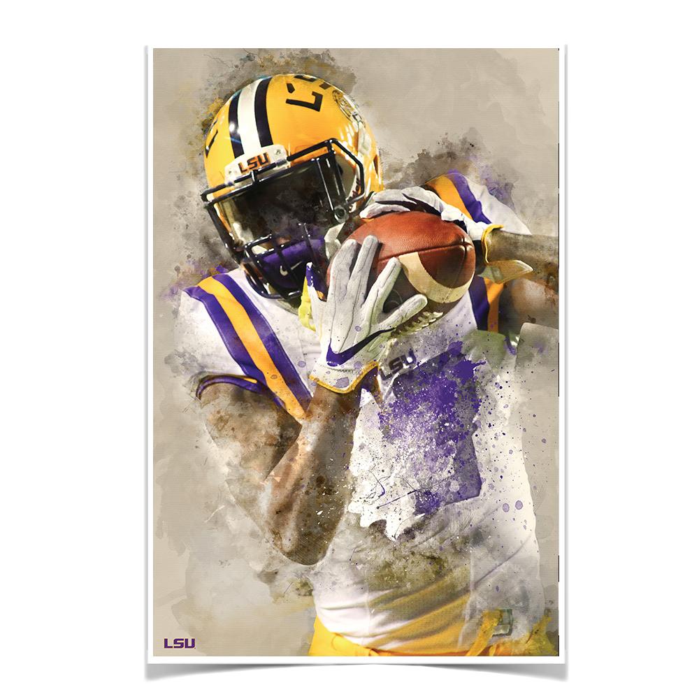 LSU Tigers - LSU Catch Watercolor - College Wall Art #Canvas