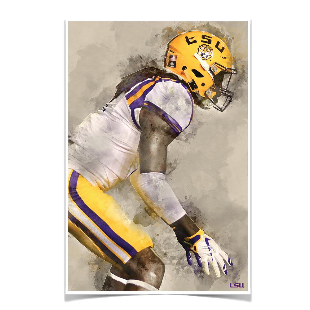 LSU Tigers - LSU Defense Watercolor - College Wall Art #Canvas