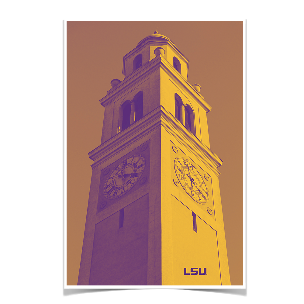 LSU Tigers - Memorial Tower Duotone - College Wall Art #Canvas
