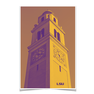 LSU Tigers - Memorial Tower Duotone - College Wall Art #Poster