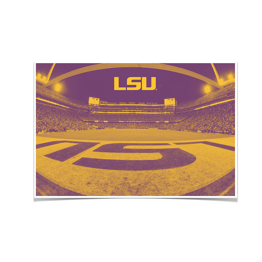 LSU Tigers - Tiger Stadium End Zone Duotone - College Wall Art #Canvas
