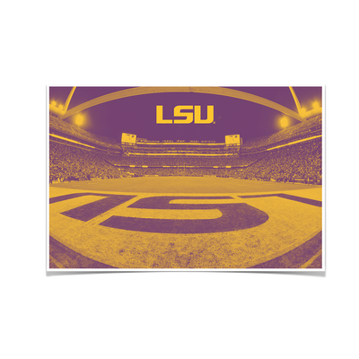 LSU Tigers - Tiger Stadium End Zone Duotone - College Wall Art #Poster
