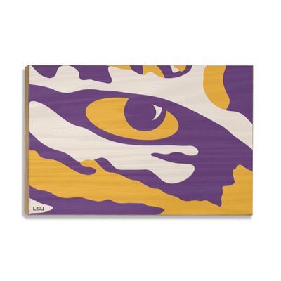 LSU Tigers - Eye of the Tiger - College Wall Art #Wood