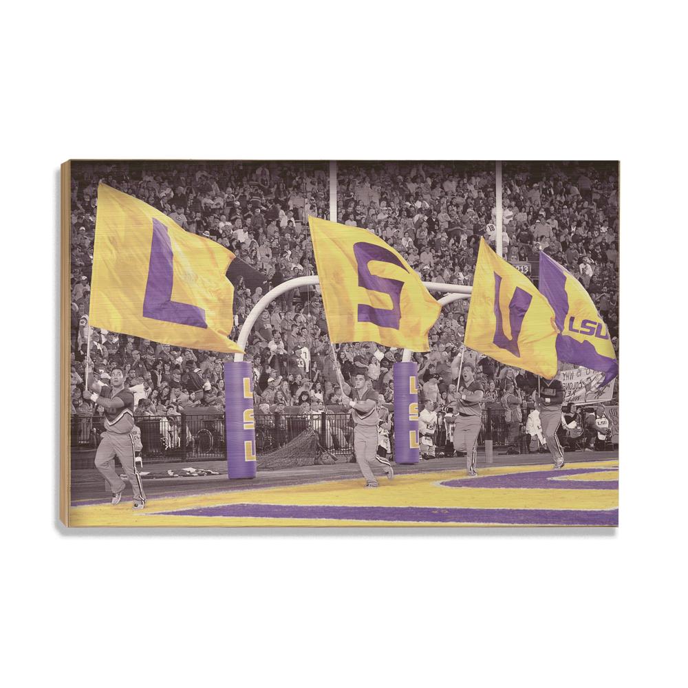 LSU Tigers - LSU Touchdown Flags - College Wall Art #Canvas