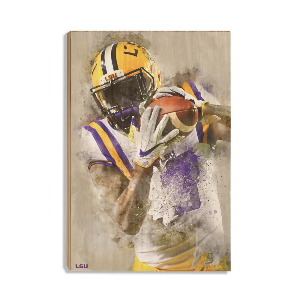 LSU Tigers - LSU Catch Watercolor - College Wall Art #Canvas