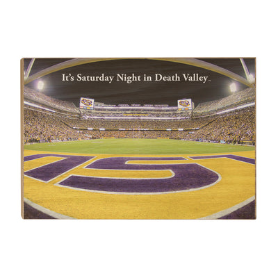 LSU Tigers - It's Saturday Night in Death Valley End Zone - College Wall Art #Wood
