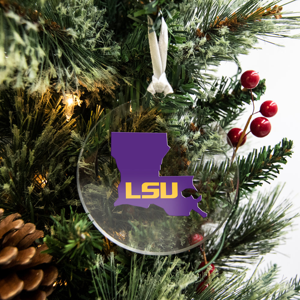 LSU Tigers - LSU State Purple Bag Tag & Ornament