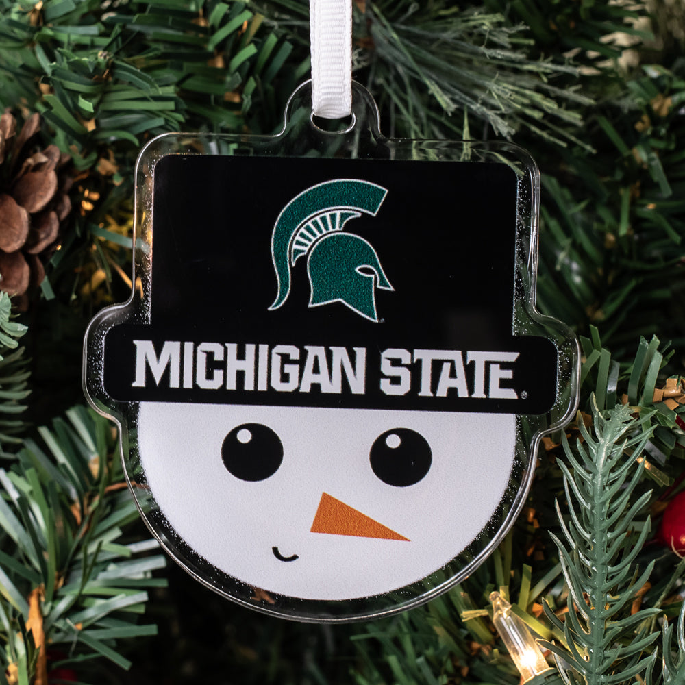 Michigan State Spartans - Michigan State Snowman Head Double-Sided Ornament
