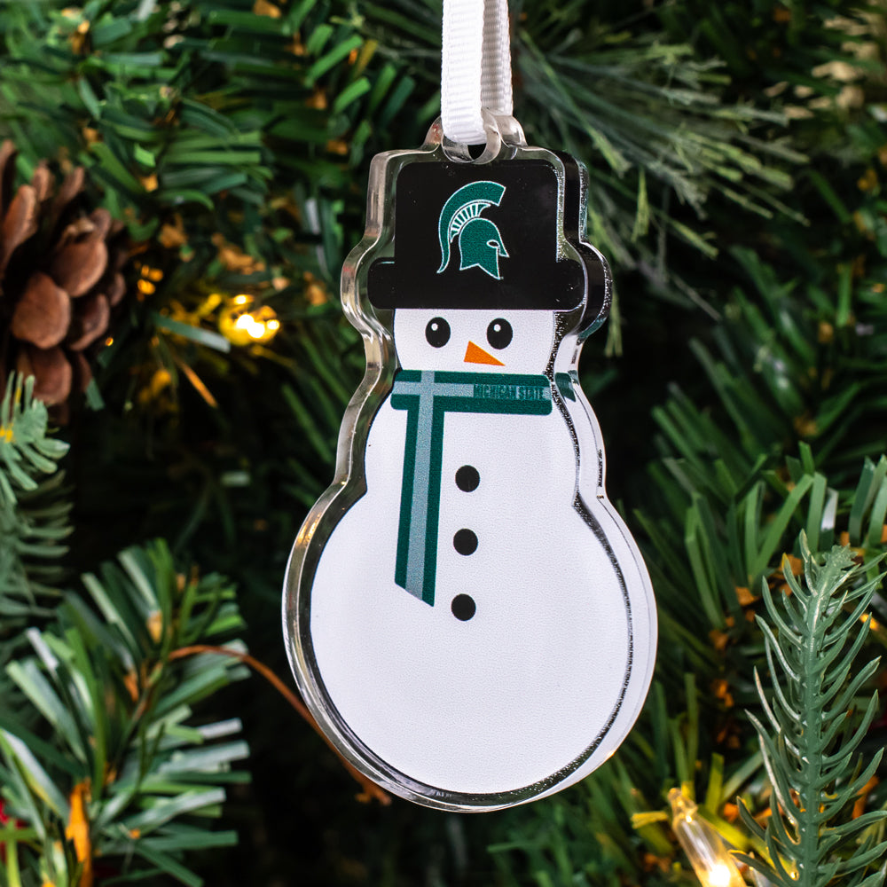 Michigan State Spartans - Michigan State Snowman Double-Sided Ornament