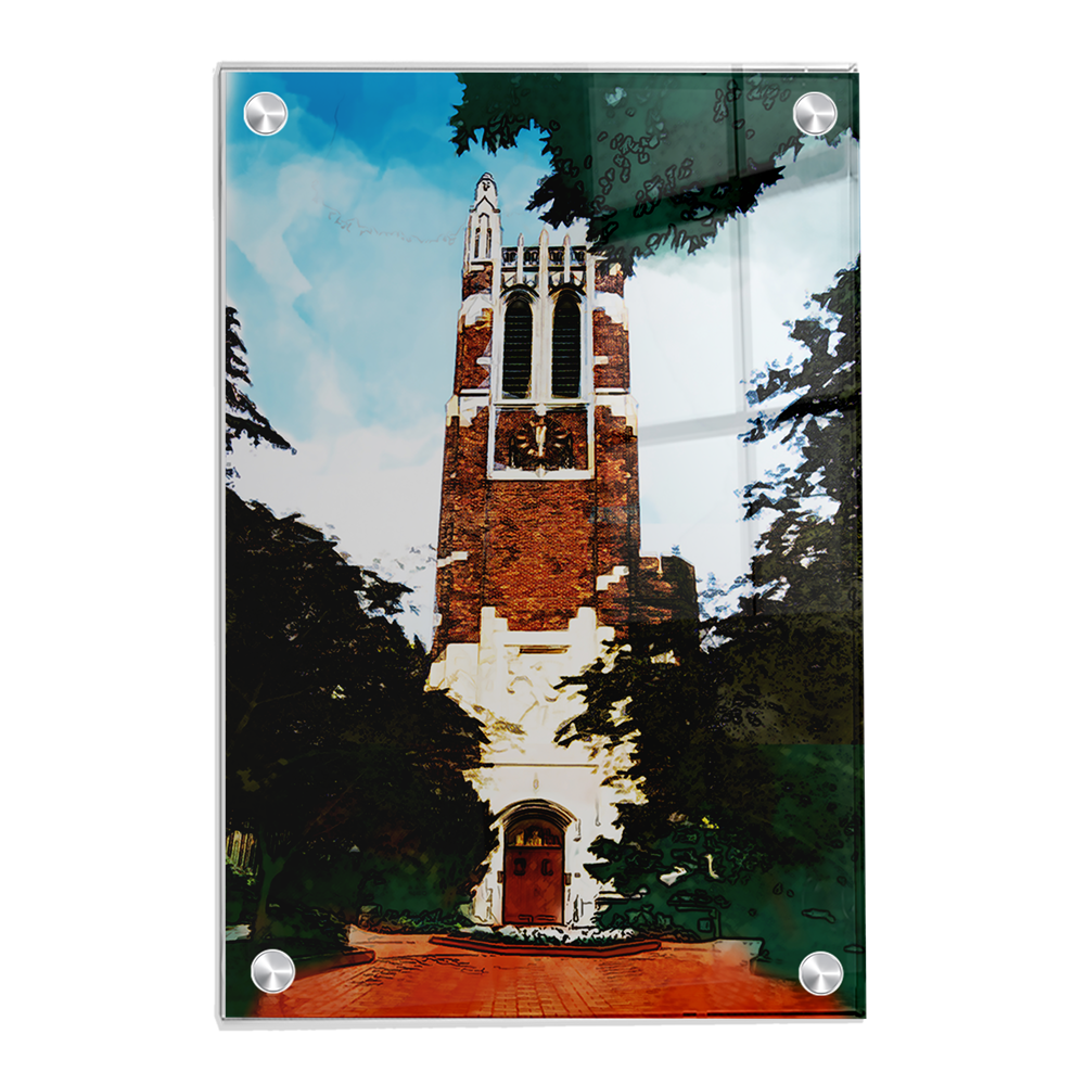 Michigan State - Beaumont Tower Watercolor - College Wall Art #Canvas