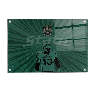 Michigan State Spartans - Retro State Football 125 Years - College Wall Art #Acrylic