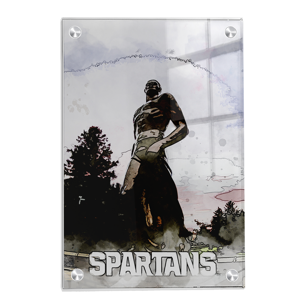 Michigan State - Spartans Watercolor - College Wall Art #Canvas