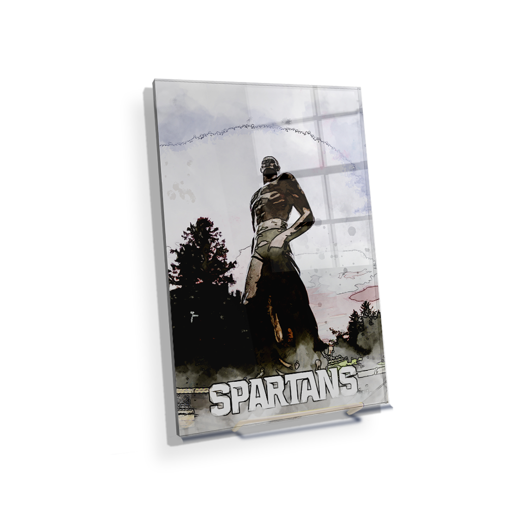 Michigan State - Spartans Watercolor - College Wall Art #Canvas
