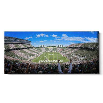 Michigan State - Spartan Stripe Out Pano - College Wall Art #Canvas