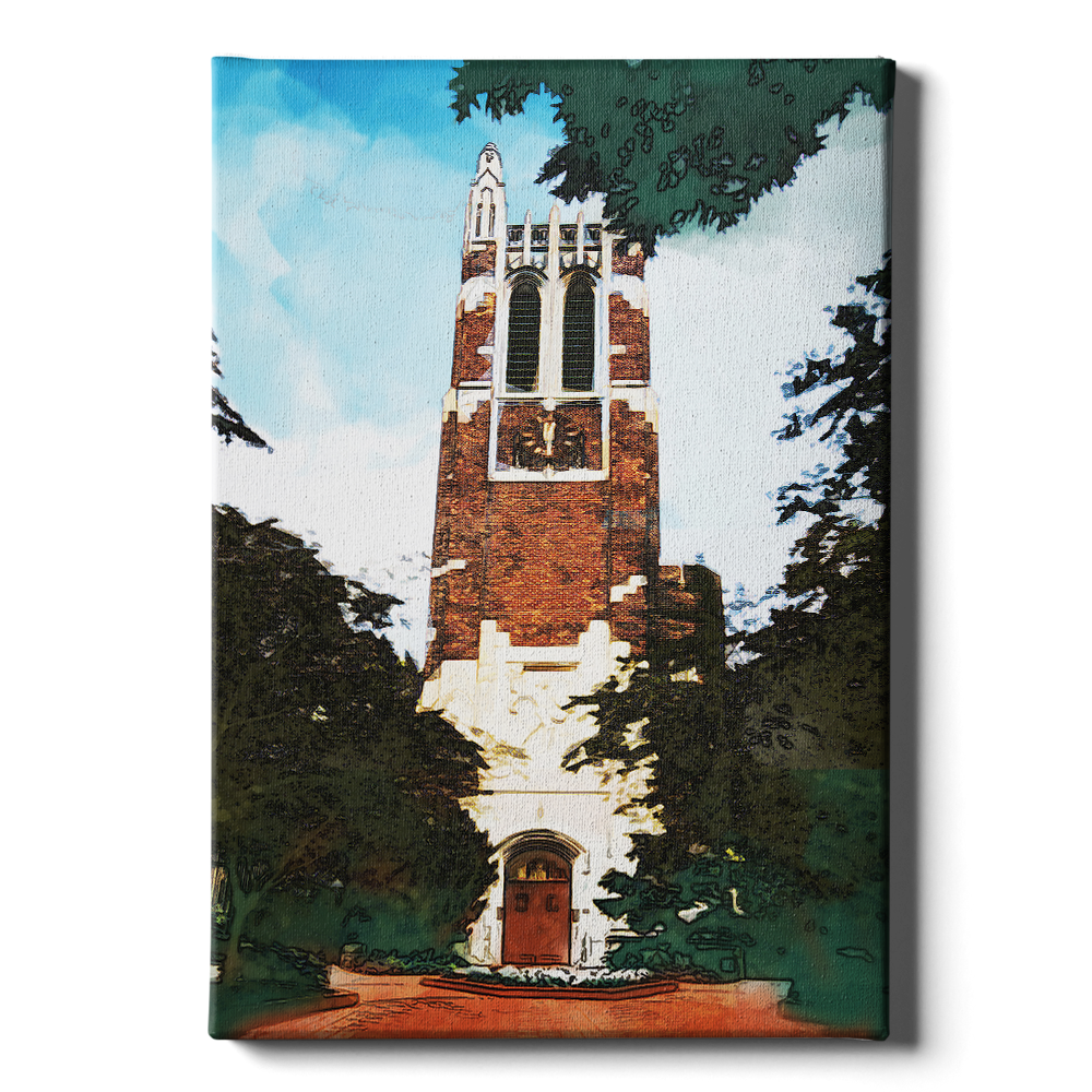 Michigan State - Beaumont Tower Watercolor - College Wall Art #Canvas
