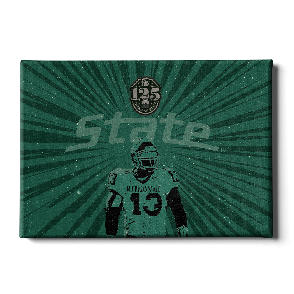 Michigan State Spartans - Retro State Football 125 Years - College Wall Art #Canvas
