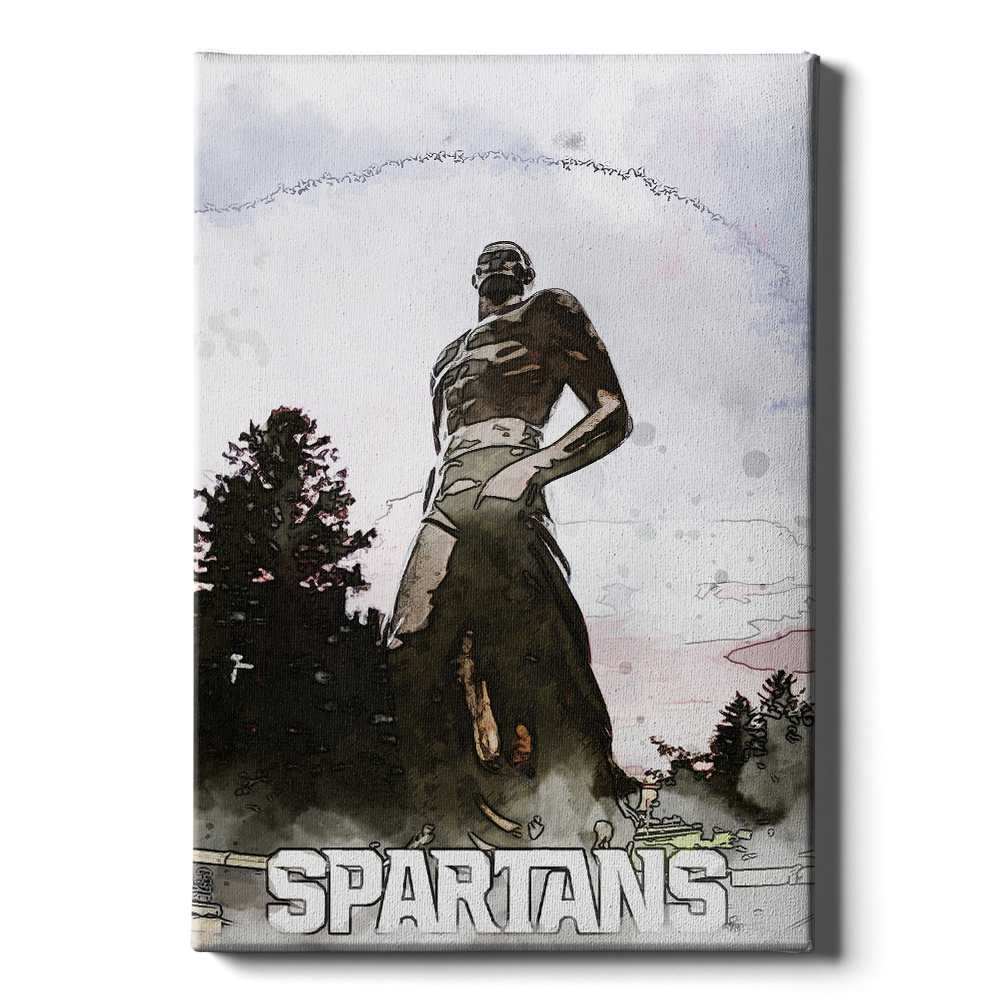 Michigan State - Spartans Watercolor - College Wall Art #Canvas