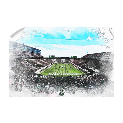 Michigan State - Spartan Stadium Stipe Watercolor - College Wall Art #Wall Decal