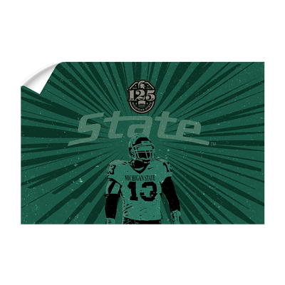 Michigan State Spartans - Retro State Football 125 Years - College Wall Art #Wall Decal