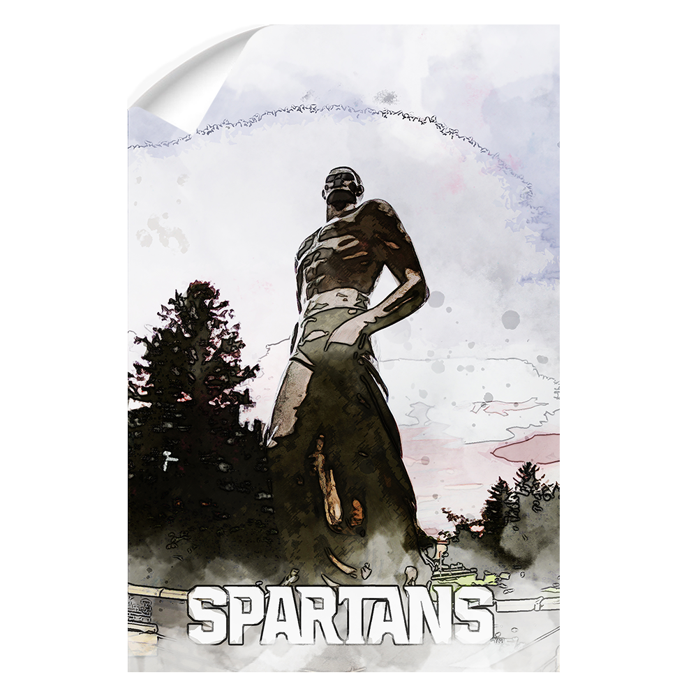 Michigan State - Spartans Watercolor - College Wall Art #Canvas