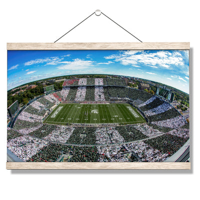 Michigan State - Fish Eye Stripe Out - College Wall Art #Hanging Canvas