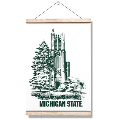 Michigan State - Beaumont Sketch - College Wall Art #Hanging Canvas