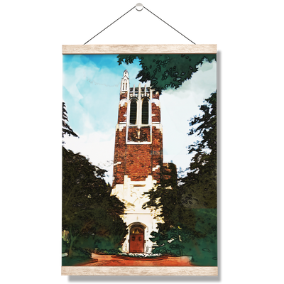 Michigan State - Beaumont Tower Watercolor - College Wall Art #Hanging Canvas