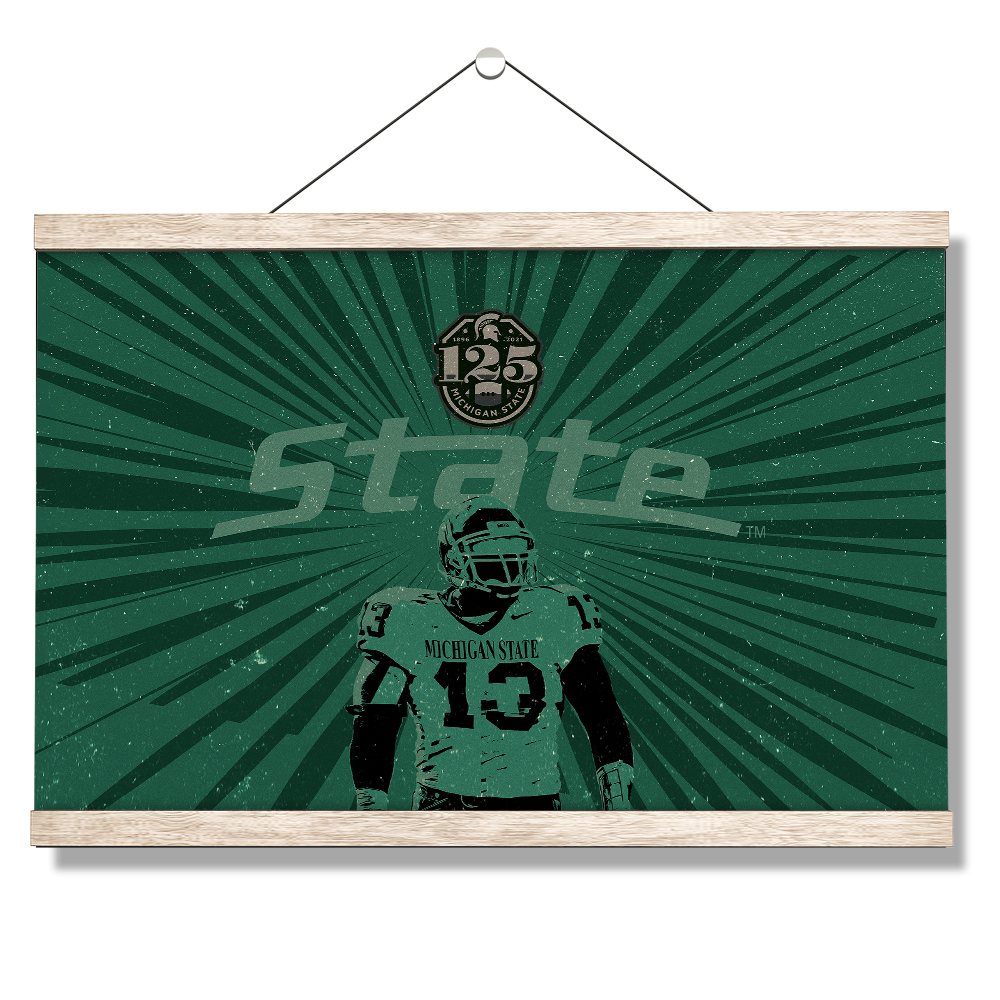 Michigan State Spartans - Retro State Football 125 Years - College Wall Art #Canvas