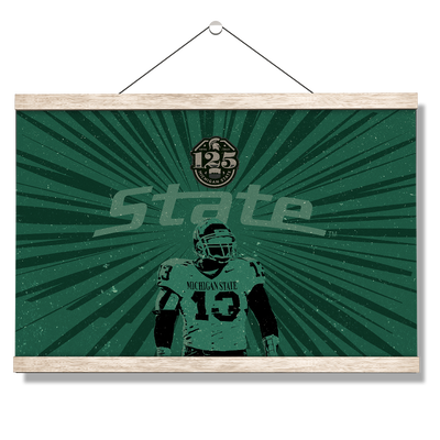 Michigan State Spartans - Retro State Football 125 Years - College Wall Art #Hanging Canvas