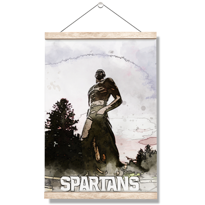 Michigan State - Spartans Watercolor - College Wall Art #Hanging Canvas
