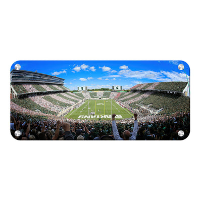 Michigan State - Spartan Stripe Out Pano - College Wall Art #Metal