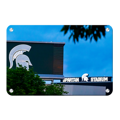 Michigan State - Spartan Stadium Lights - College Wall Art #Metal