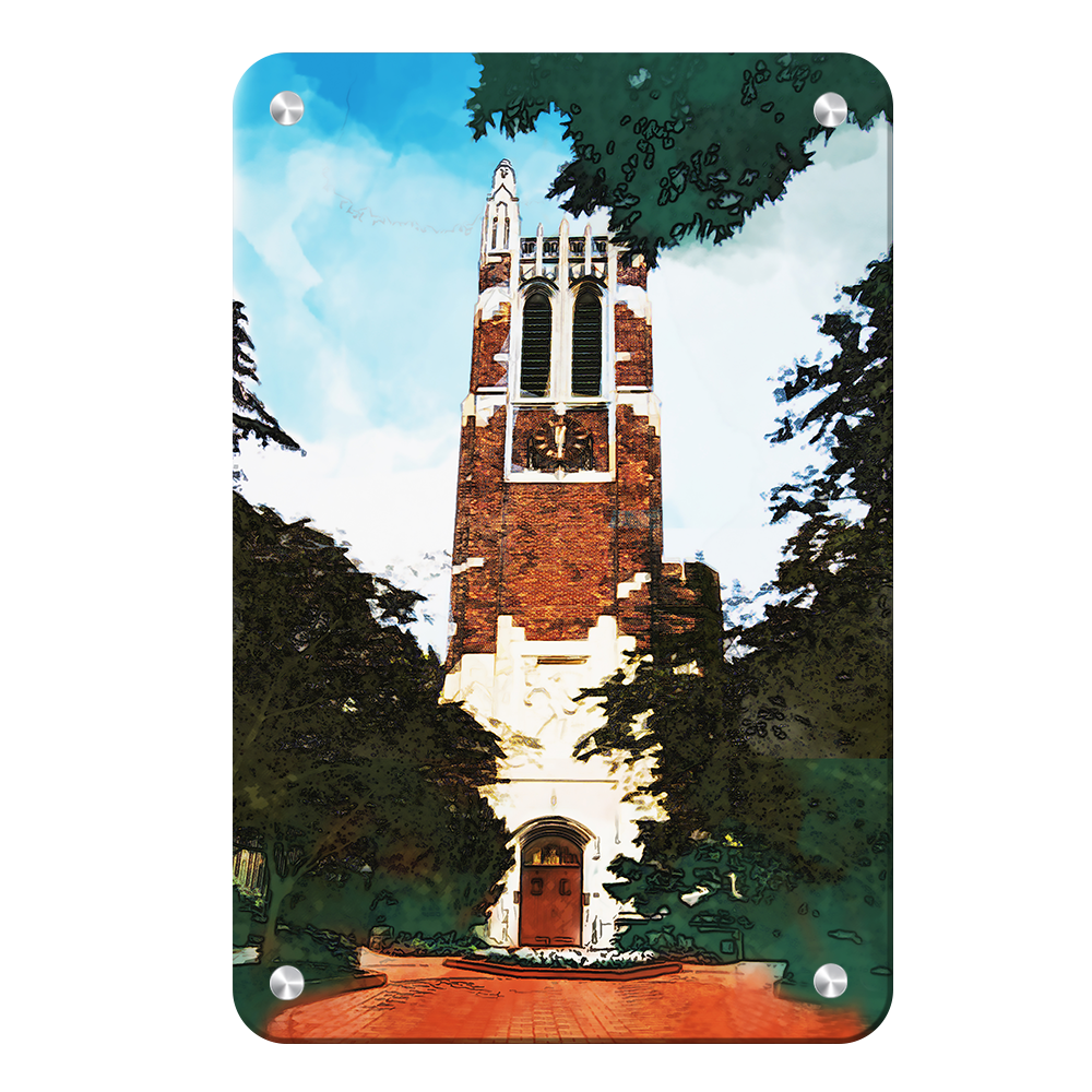 Michigan State - Beaumont Tower Watercolor - College Wall Art #Canvas