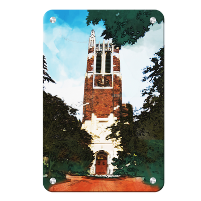 Michigan State - Beaumont Tower Watercolor - College Wall Art #Metal