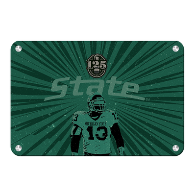 Michigan State Spartans - Retro State Football 125 Years - College Wall Art #Metal
