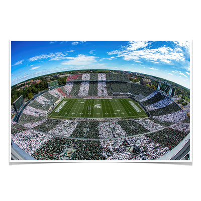 Michigan State - Fish Eye Stripe Out - College Wall Art #Poster