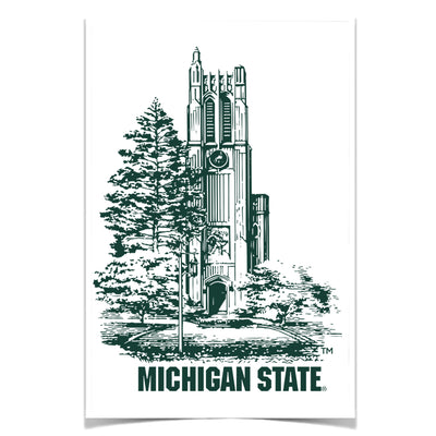 Michigan State - Beaumont Sketch - College Wall Art #Poster