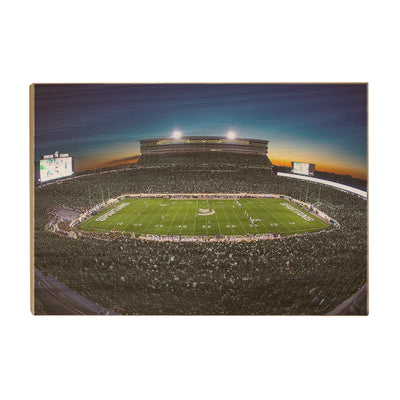 Michigan State - Spartans Sunset - College Wall Art #Wood
