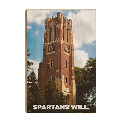 Michigan State - Beaumont Tower Spartans Will - College Wall Art #Wood