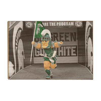 Michigan State - Here Come the Spartans - College Wall Art #Wood